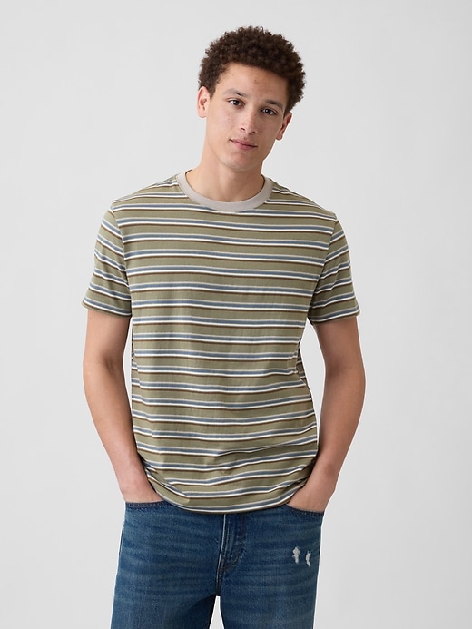 Image number 1 showing, Everyday Soft Stripe Crewneck T-Shirt