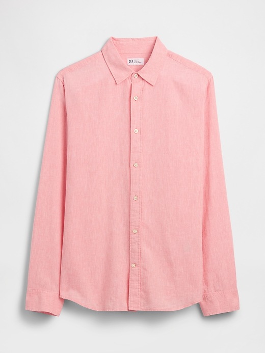 Image number 1 showing, Linen-Blend Shirt in Standard Fit