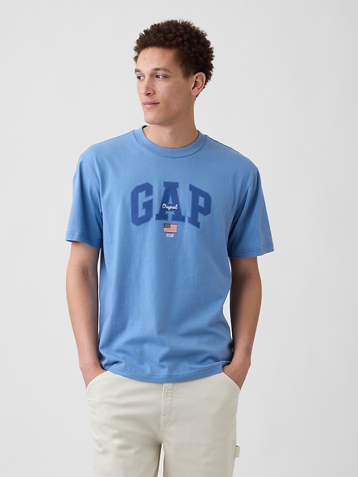 Image number 1 showing, Everyday Soft Relaxed Gap Americana Logo T-Shirt