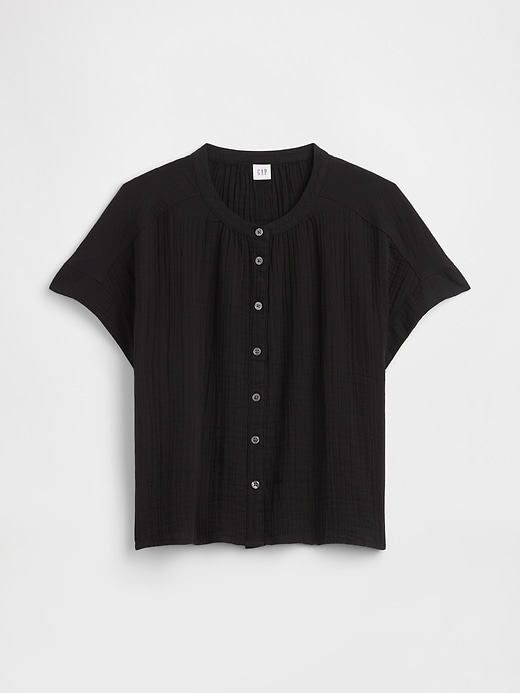 Image number 5 showing, Relaxed Button-Up Gauze Top