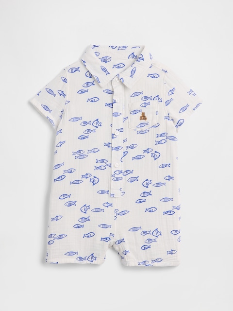 Baby Brannan Bear Print Romper