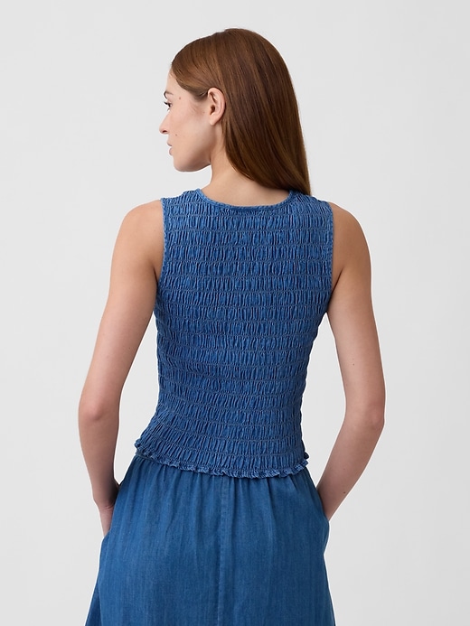 Image number 2 showing, Smocked Sleeveless Boatneck Top