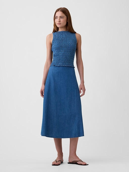 Image number 3 showing, Smocked Sleeveless Boatneck Top