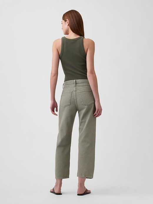 Image number 4 showing, Low Slung Relaxed Straight Crop Jeans