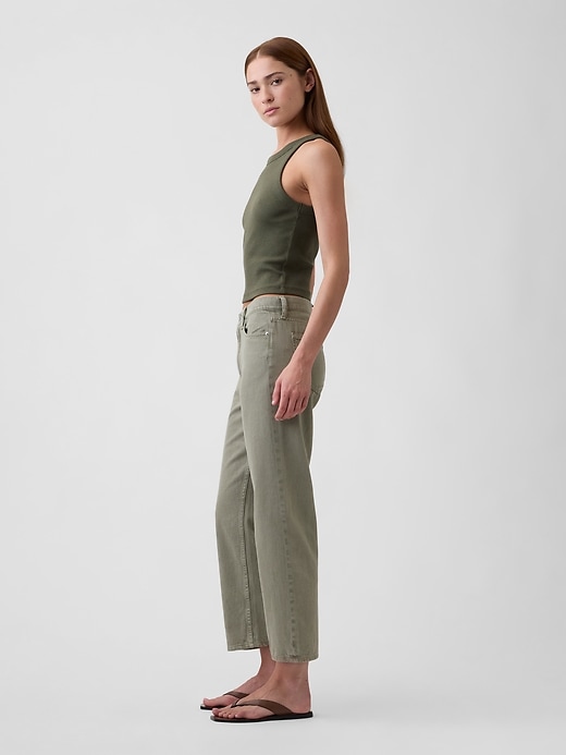 Image number 3 showing, Low Slung Relaxed Straight Crop Jeans