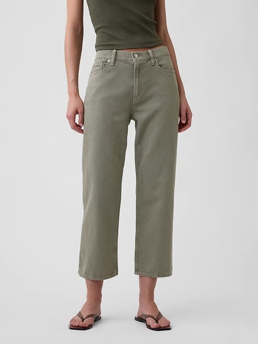 Image number 2 showing, Low Slung Relaxed Straight Crop Jeans