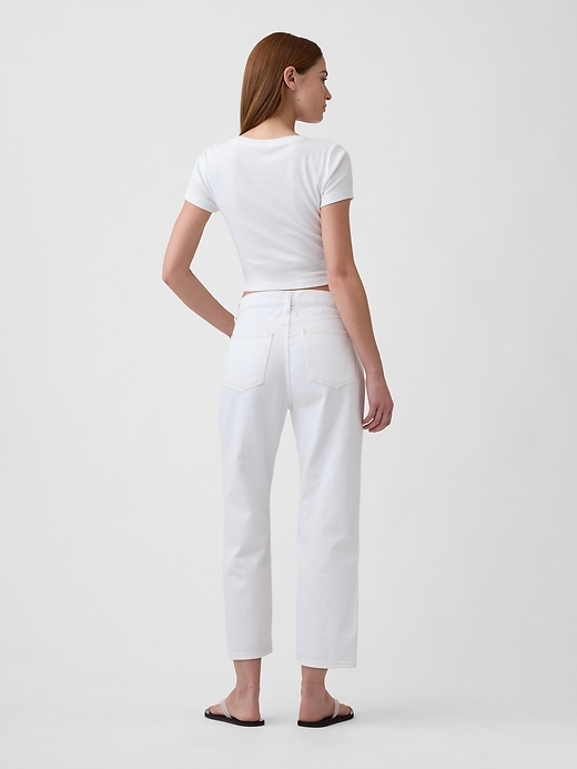 Image number 4 showing, Low Slung Relaxed Straight Crop Jeans