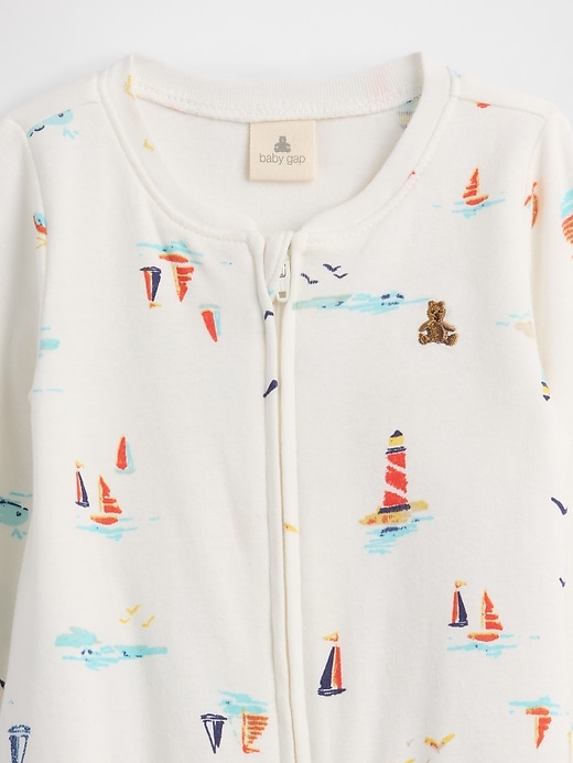 Image number 3 showing, Baby Print Two-Way Zip One-Piece