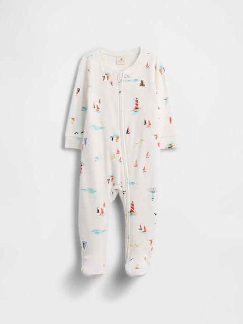 Baby Print Two-Way Zip One-Piece