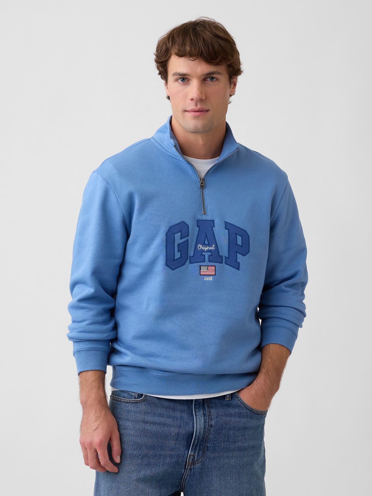 Adult Relaxed Gap Logo Quarter-Zip Sweatshirt