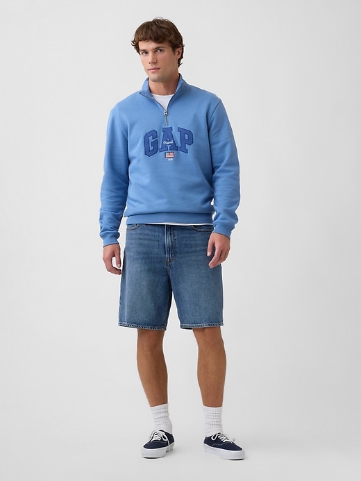 Image number 3 showing, Adult Relaxed Gap Logo Quarter-Zip Sweatshirt