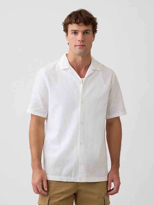 Image number 1 showing, Linen-Blend Vacay Shirt in Standard Fit
