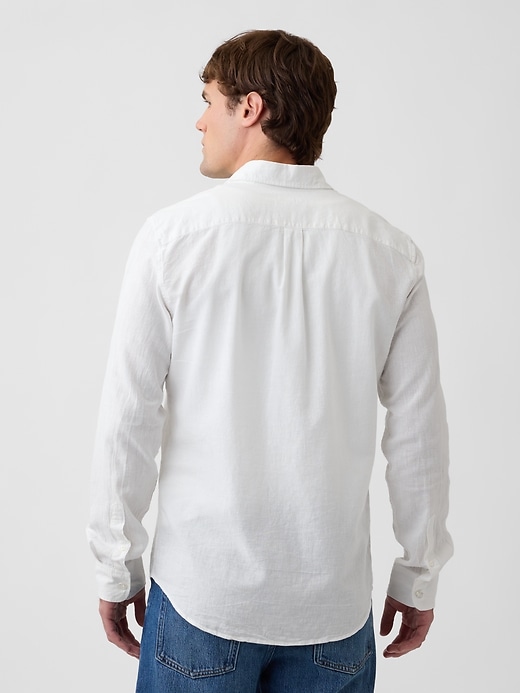Image number 2 showing, Linen-Blend Shirt in Standard Fit