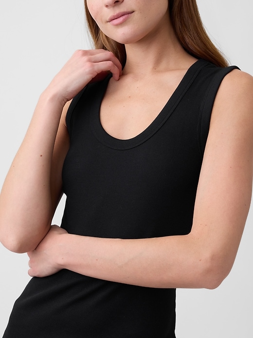 Image number 4 showing, Ribbed Scoopneck Tank Top