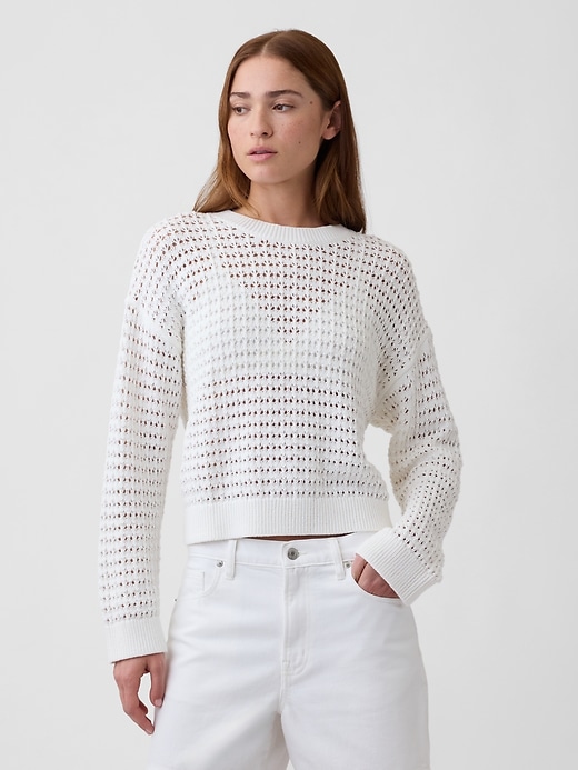 Image number 1 showing, Oversized Crochet Sweater