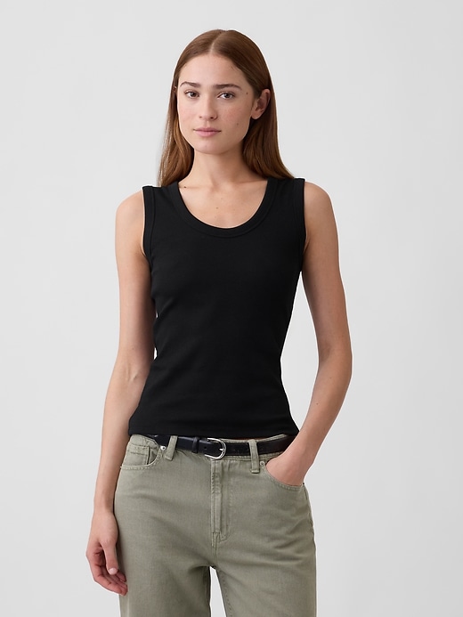 Image number 1 showing, Ribbed Scoopneck Tank Top