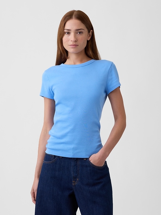 Image number 1 showing, Modern Ribbed Crewneck T-Shirt