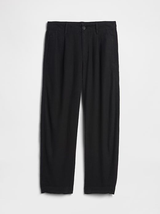 Image number 7 showing, High Rise Linen-Blend Barrel Pants