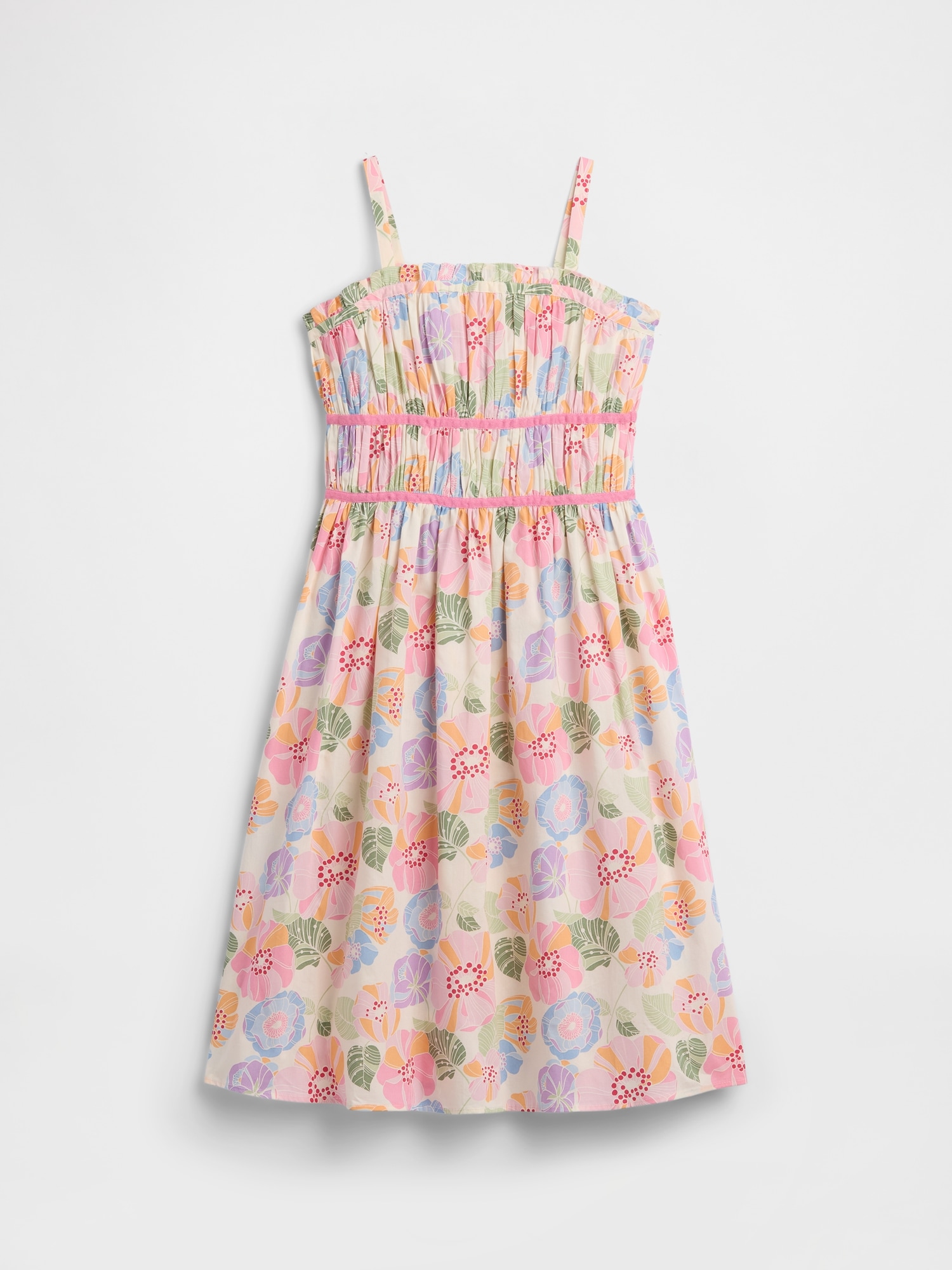 Kids Print Smocked Midi Dress
