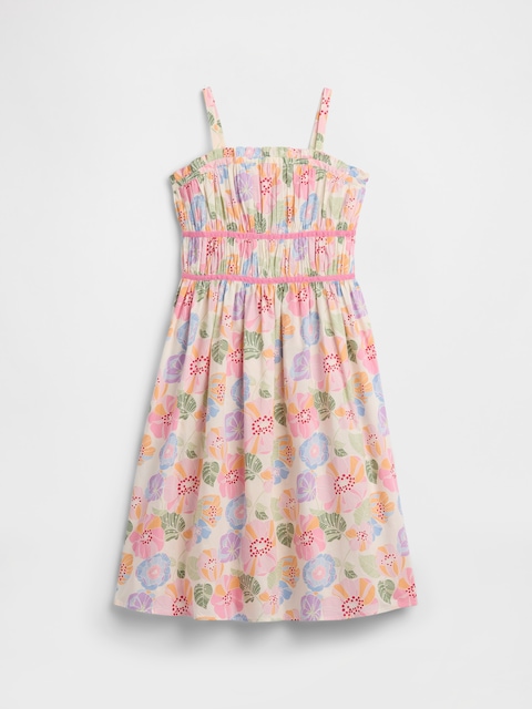 Kids Print Smocked Midi Dress