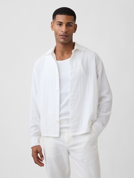 Image number 1 showing, Gauze Shirt in Boxy Fit
