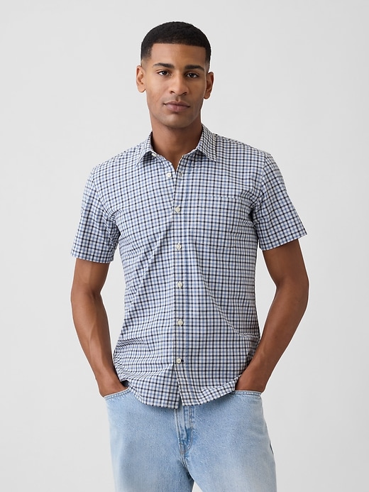 Image number 1 showing, Stretch Poplin Shirt in Standard Fit