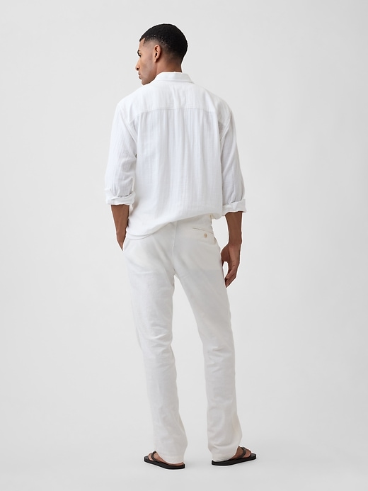Image number 2 showing, Straight Linen-Blend Pants