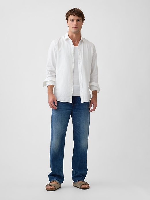 Image number 3 showing, Linen-Blend Shirt in Standard Fit