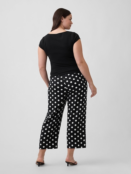 Image number 6 showing, High Rise Linen-Blend Straight Crop Pants