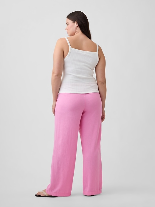 Image number 6 showing, Relaxed Linen-Blend Wide-Leg Pants