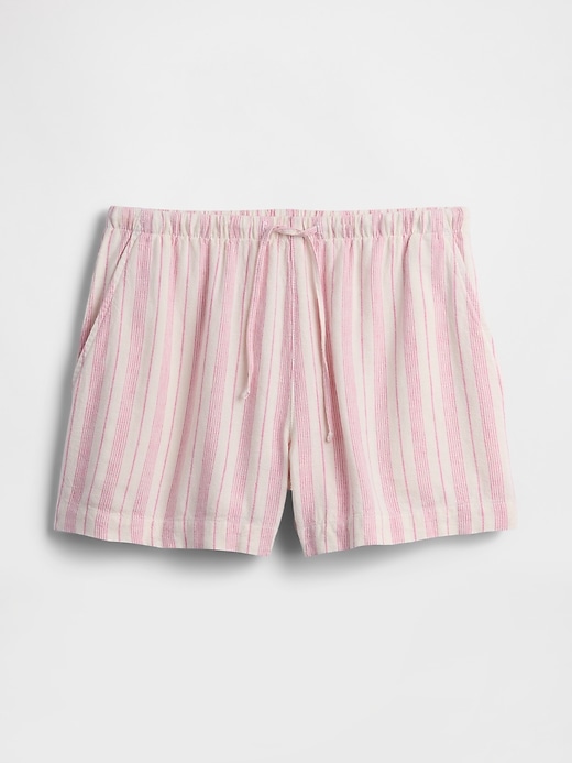Image number 7 showing, 4" High Rise Pull-On Linen-Blend Shorts