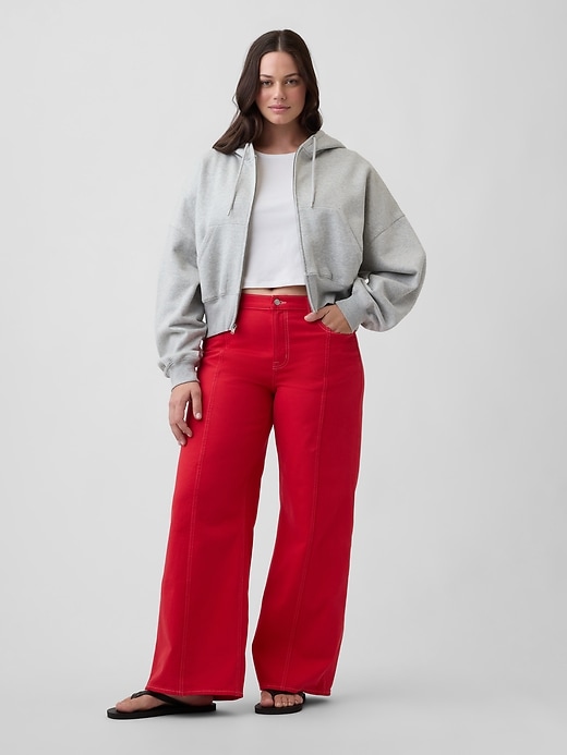 Image number 5 showing, Mid Rise Wide-Leg Jeans