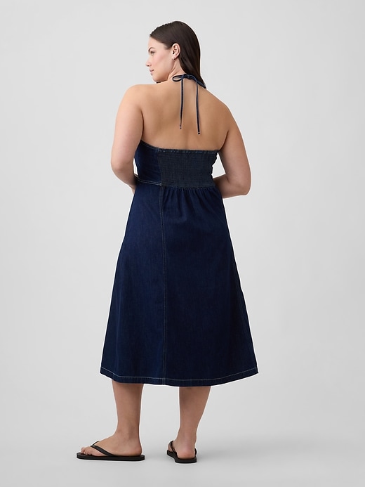 Image number 5 showing, Denim Halter Midi Dress