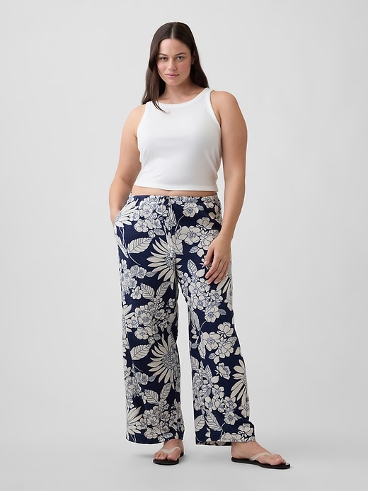 Image number 5 showing, Mid Rise Pull-On Wide-Leg Pants