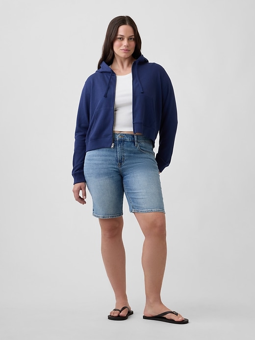 Image number 5 showing, 9" Mid Rise Soft Denim Bermuda Shorts