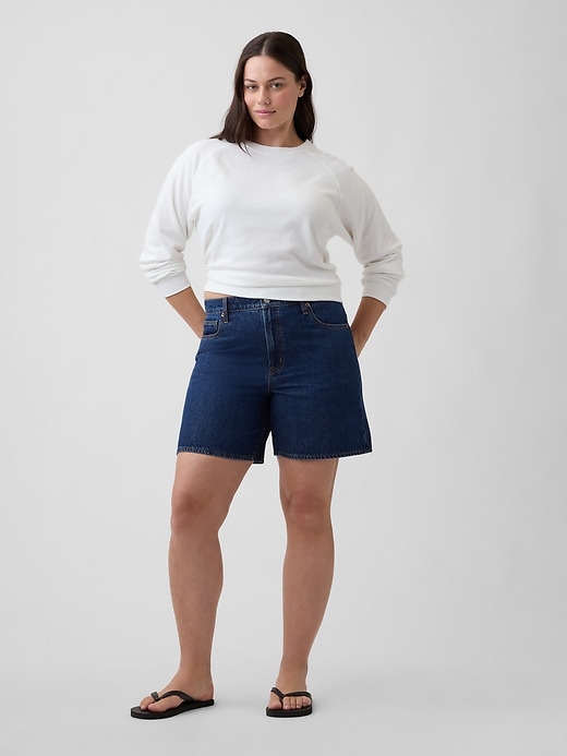 Image number 5 showing, Denim Midi Shorts