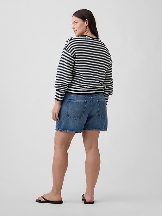 Image number 6 showing, High Rise SuperSoft Drawstring Denim Shorts