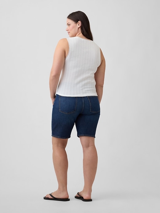 Image number 6 showing, 9" Mid Rise Soft Denim Bermuda Shorts