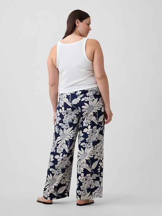 Image number 6 showing, Mid Rise Pull-On Wide-Leg Pants