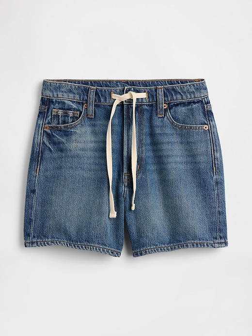 Image number 7 showing, High Rise SuperSoft Drawstring Denim Shorts