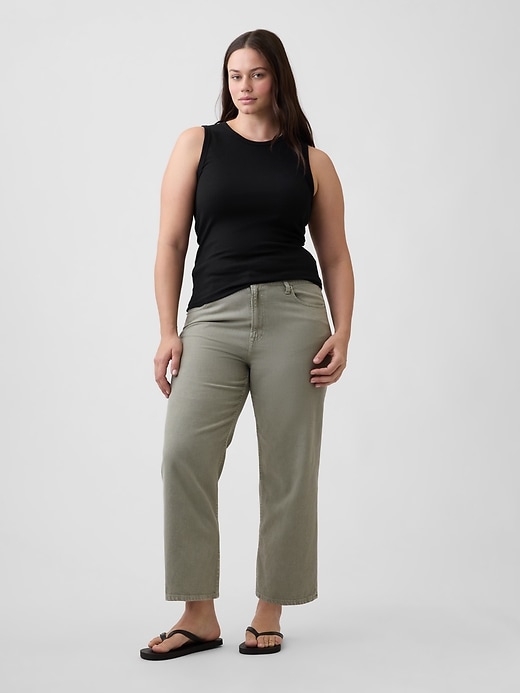 Image number 5 showing, Low Slung Relaxed Straight Crop Jeans