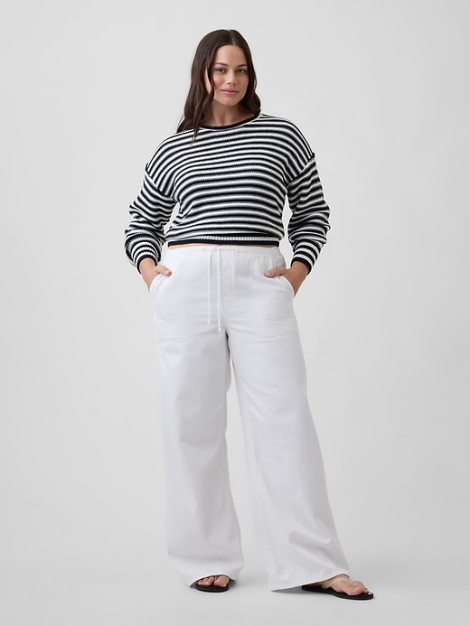 Image number 5 showing, Mid Rise Soft Pull-On Wide-Leg Jeans
