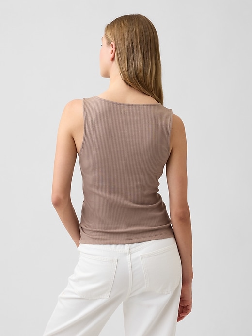 Image number 2 showing, Ribbed Button-Up Top
