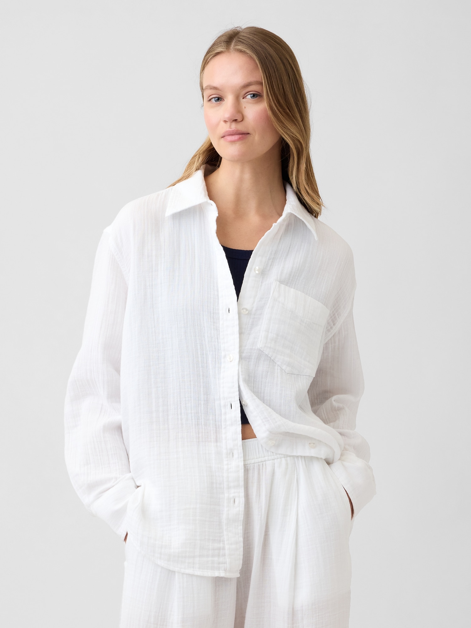 Oversized Shirt in Gauze