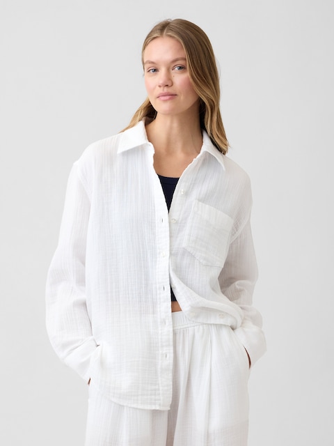 Oversized Shirt in Gauze