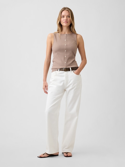 Image number 3 showing, Ribbed Button-Up Top