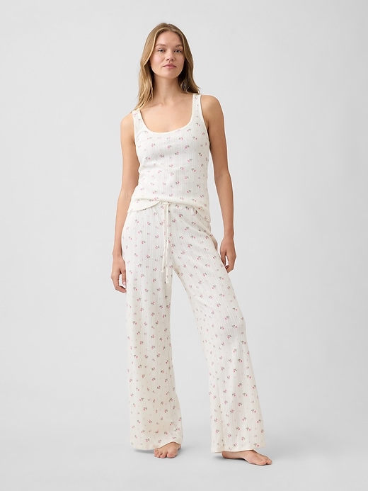 Image number 1 showing, Relaxed Pointelle PJ Pants