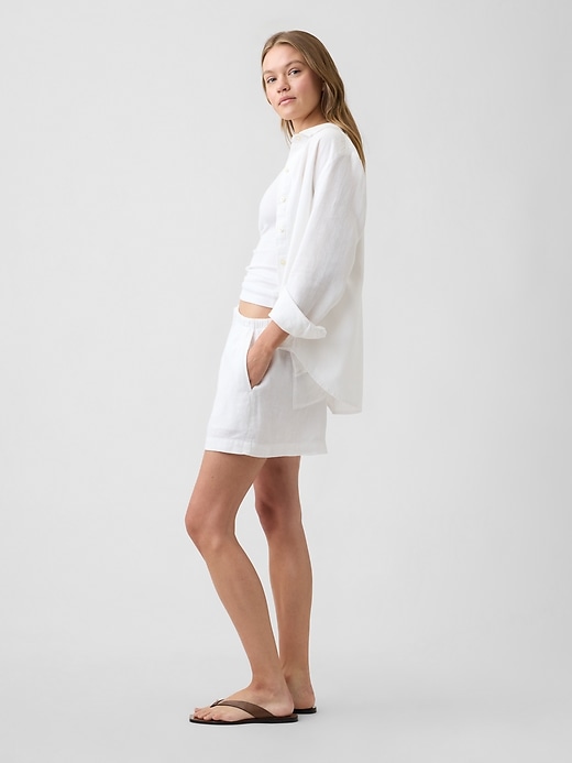 Image number 3 showing, 4" Pull-On Linen-Blend Shorts