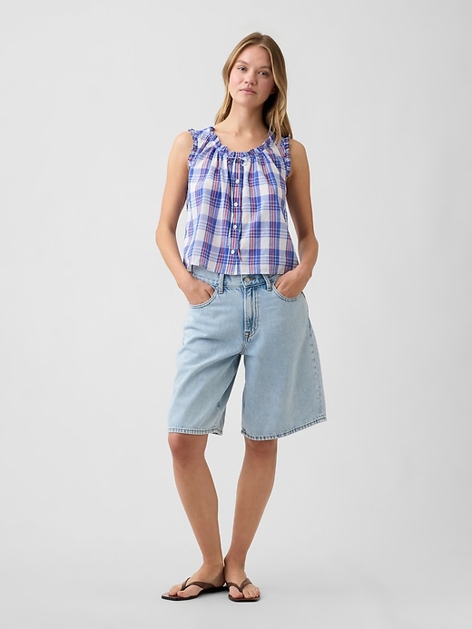 Image number 3 showing, Relaxed Sleeveless Tie-Neck Top