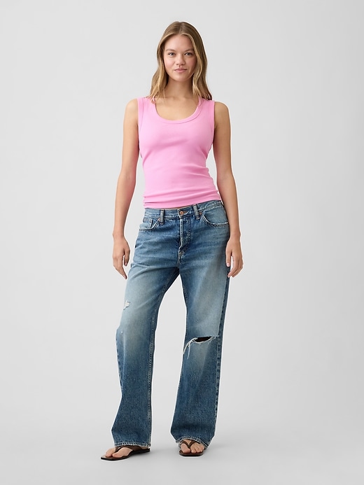 Image number 3 showing, Ribbed Scoopneck Tank Top